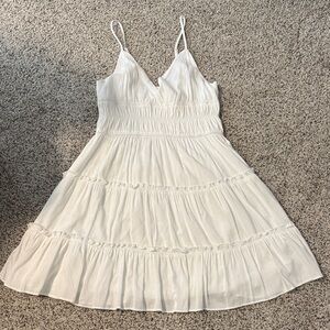 Glam White Tiered Mini Dress